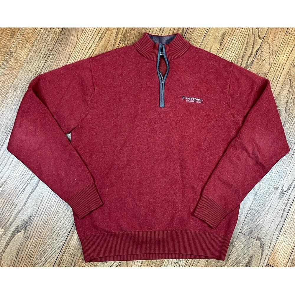 Peter Millar Crown Soft‎ 1/4 Zip Wool Blend Red Golf Sweater Men's Size Medium